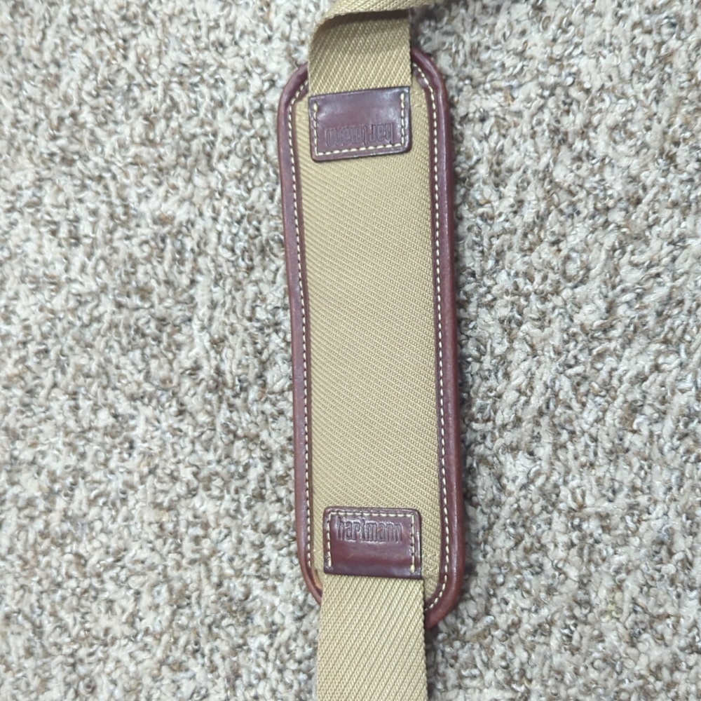 Hartmann briefcase tan canvas and brown leather Hudson collection - Picture 7 of 11